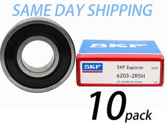 10PACK SKF 6203-2RSH 6203-2RS 17X40X12MM Double Rubber Seal Bearings