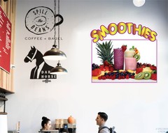 Food Truck Decals Smoothies Style B Restaurant & Food Concession Sign Red