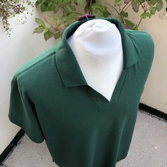 Women’s Paramedic Vet Polo Shirt UK 26 Green V-Neck Workwear Zookeeper Trojan