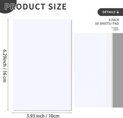 6 Pack 4×6 Blank Memo Note Pads 50 Sheets Small Scratch Pads for Writing