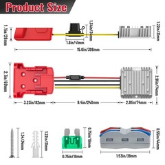 DC 18V to 12V 20A 240W Step Down Converter Compatible with Milwaukee 18V Battery