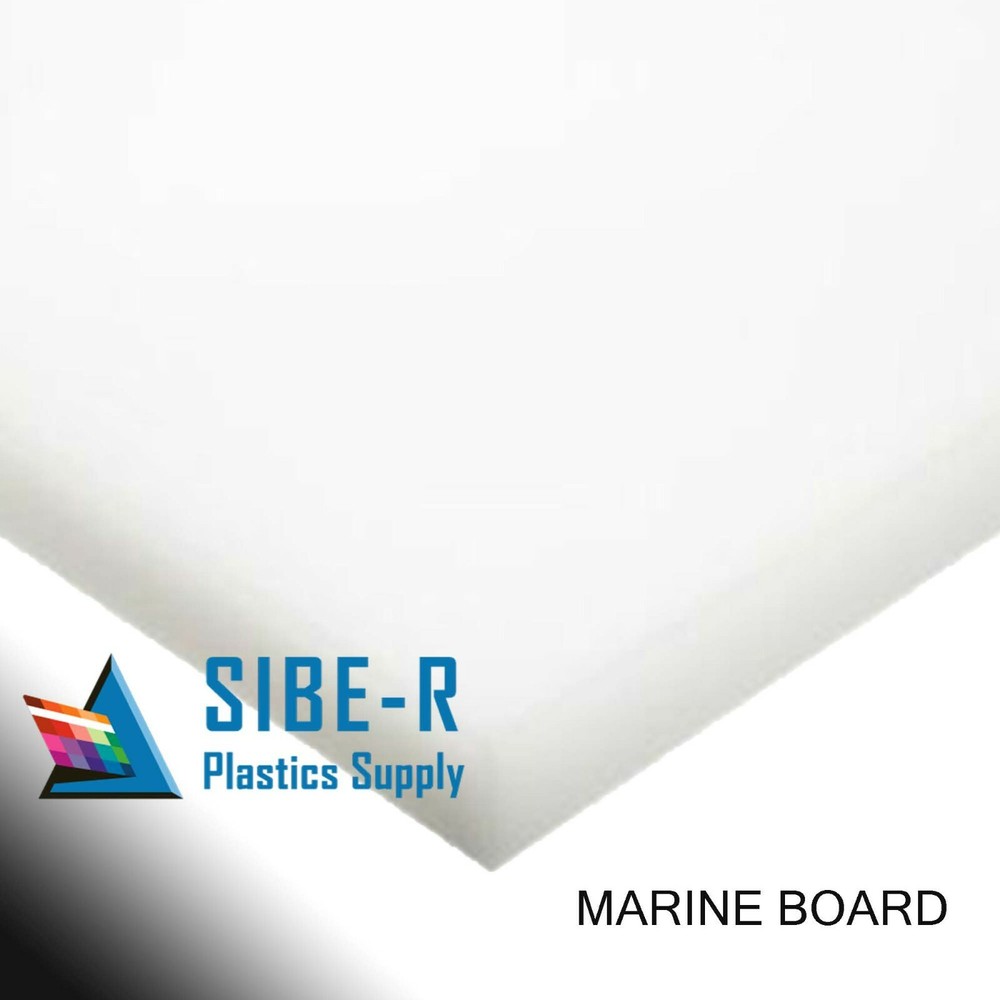 HDPE Marine Board Plastic Sheet – 1/2″ Thick (12mm) – White – 12″ x 27″