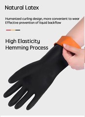 Black Rubber Acid Alkali Resistant Chemical Industry Labor Protective Glove