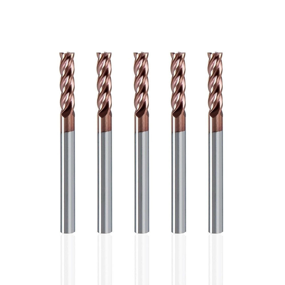 1/8″ 4 Flute TiSiN Coated Carbide End Mill for Aluminum, Steel, Plastic