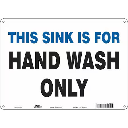 Condor 469C78 This Sink Is For Hand Wash Only, 14 In W X 10 In H, Horizontal