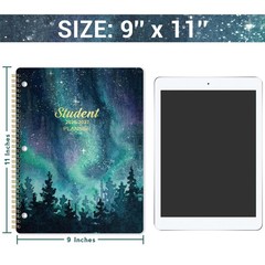 2026-2027 Student Planner, 9″ x 11″ Academic 9 x 11 inches, black, white