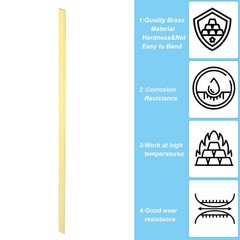 5/64×3/8×12″ H59 Brass Flat Bar, Solid Rectangle Mill Stock, Brass