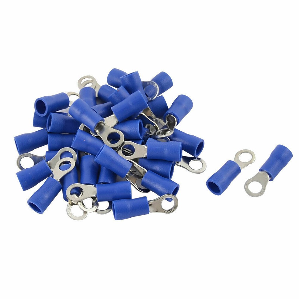 35pcs FX 2-4S 16-14 AWG Gauge Pre-insulated Ring Terminals Connector Blue✦KD