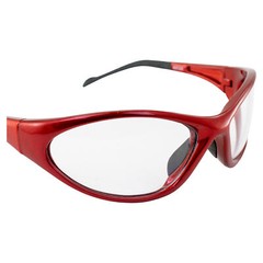 Global Vision Reflex Motorcycle Safety Glasses Red Frame Clear Lens ANSI Z87.1