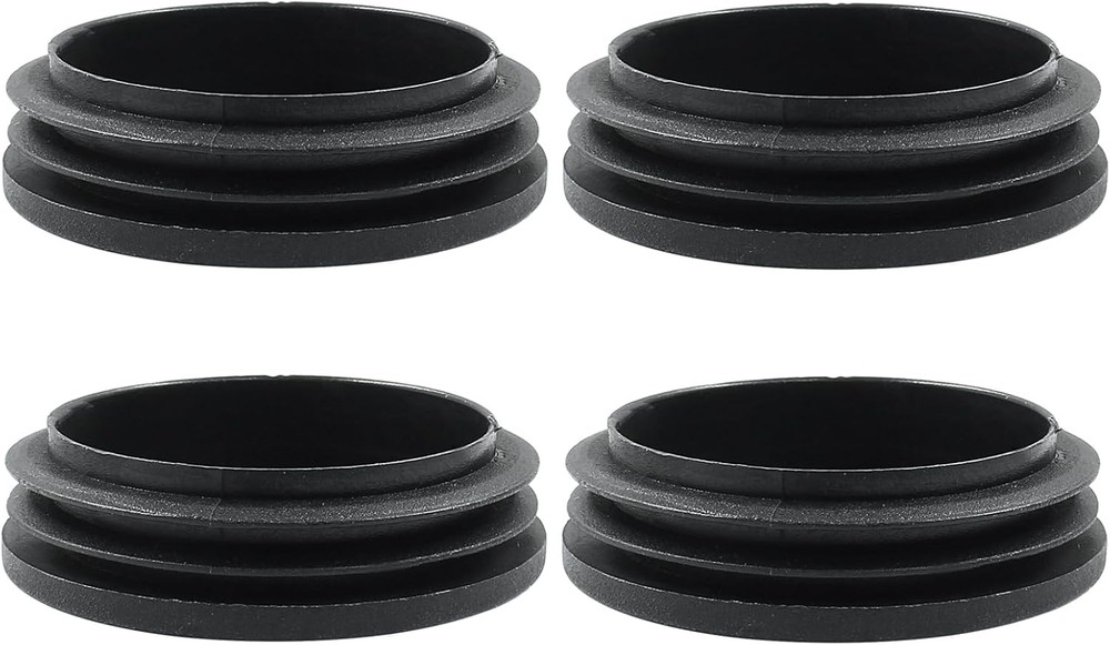 4 Pack 2-1/2 Inch (63Mm) round Plastic Hole Plugs, Black Pipe Tubing End Cap for