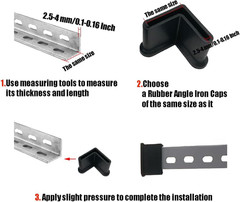 16 Pcs 2″ x 2″ (50mm x 50mm) L Shaped Rubber Angle Iron Caps, Furniture Angle Ir