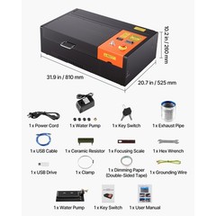 Uimoso 45W CO2 Laser Engraving Machine with 12 x 8 in Work Area
