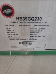 Carrier 1/4 HP Single Phase Condenser Motor Fan, 208-230V, HB39GQ230