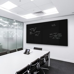 Tempered Glass Whiteboard Frameless Wall Mounted with Tray and Markers w Magnets