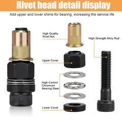 7 PCS Manual Rivet Nut Tool Kit Carbon Steel Nutsert Tool for M3-M12 Rivet Gun