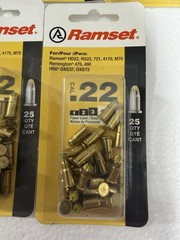 LOT OF 7 Ramset .22 Caliber Yellow Powder Shot Load 25 Pack. (Total 175 )