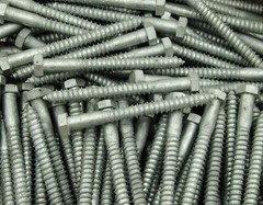 (50) Hex Head 3/8 x 5 Lag Bolts Galvanized Wood Screws