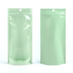 Clear Green Stand Up Resealable Stand Up Plastic Food Packaging Bags Pouches