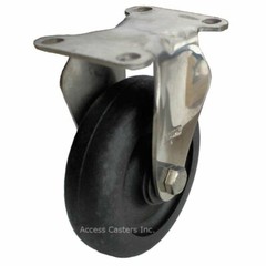 04HE03041R 3″ Stainless Steel Rigid Caster from Albion, Nylon Wheel, 200 lbs Cap