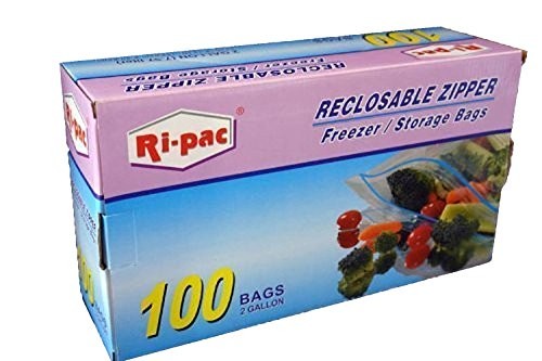 2 Gallon Size Zipper Bag, Freezer & Storage Bag 13X16 In, 100 Bags,