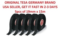 5 x Tesa Original Isoband 51608 15m X 19mm Adhesive Wiring Loom Cloth Tape NEW