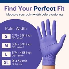 Supmedic Nitrile Exam Gloves, 3.5 Mil Medium, Medium (Blue Violet)