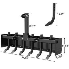 55″ Width Box Blade Tractor Attachment W/ 6 Scarifier Shank Cate 0 & Cat 1 Heavy