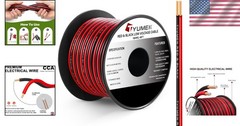 40FT Red & Black LED Extension Wire – Ideal for Home & Commercial Use