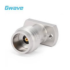 2.4mm Female Solderless PCB Connector with 2 Hole Flange for Stripline, DC-50GHz