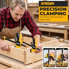 Equiptz 12 Inch Bar Clamps For Woodworking 2 Pack Quick Grip Clamps Set 150 Lbs