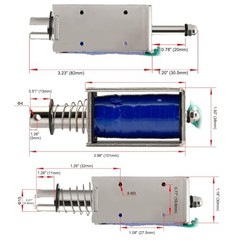 DC12V Electromagnet Solenoid 60N Push Pull Type 20mm Stroke Open Frame Linear Mo