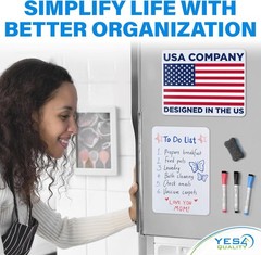 Yes4quality Magnetic Dry Erase White Board Sheet for Fridge 12×8 In, with Stain