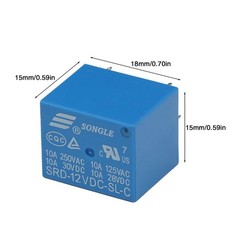20PCS Power Relay SRD-12VDC-SL-C 10A Coil DC12V SPDT NO + NC PCB 5 Pin Sealed