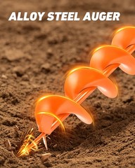 63CC Gas Powered Post Hole Digger Earth Auger Borer 6″ 10″ Bit & 3PCS Extension