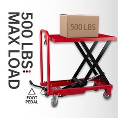 500 lbs Hydraulic Scissor 28-Inch Lift Table Cart for Material Handling