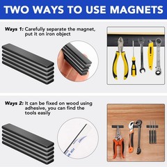 Durable Black Neodymium Magnets with Adhesive – 5 Count, Craft & Garage Use