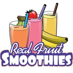 REAL FRUIT SMOOTHIES Concession Decal sign cart trailer stand sticker