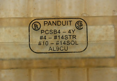 PANDUIT PCSB4-4-6Y MULTI-TAP CLEAR INSULATED ALUMINUM CONNECTOR BLOCK BOX OF 5