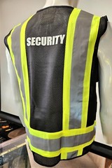 HI-VISIBILITY Black Security Safety Vest with 4 Front Pocket/ SECURITY VEST