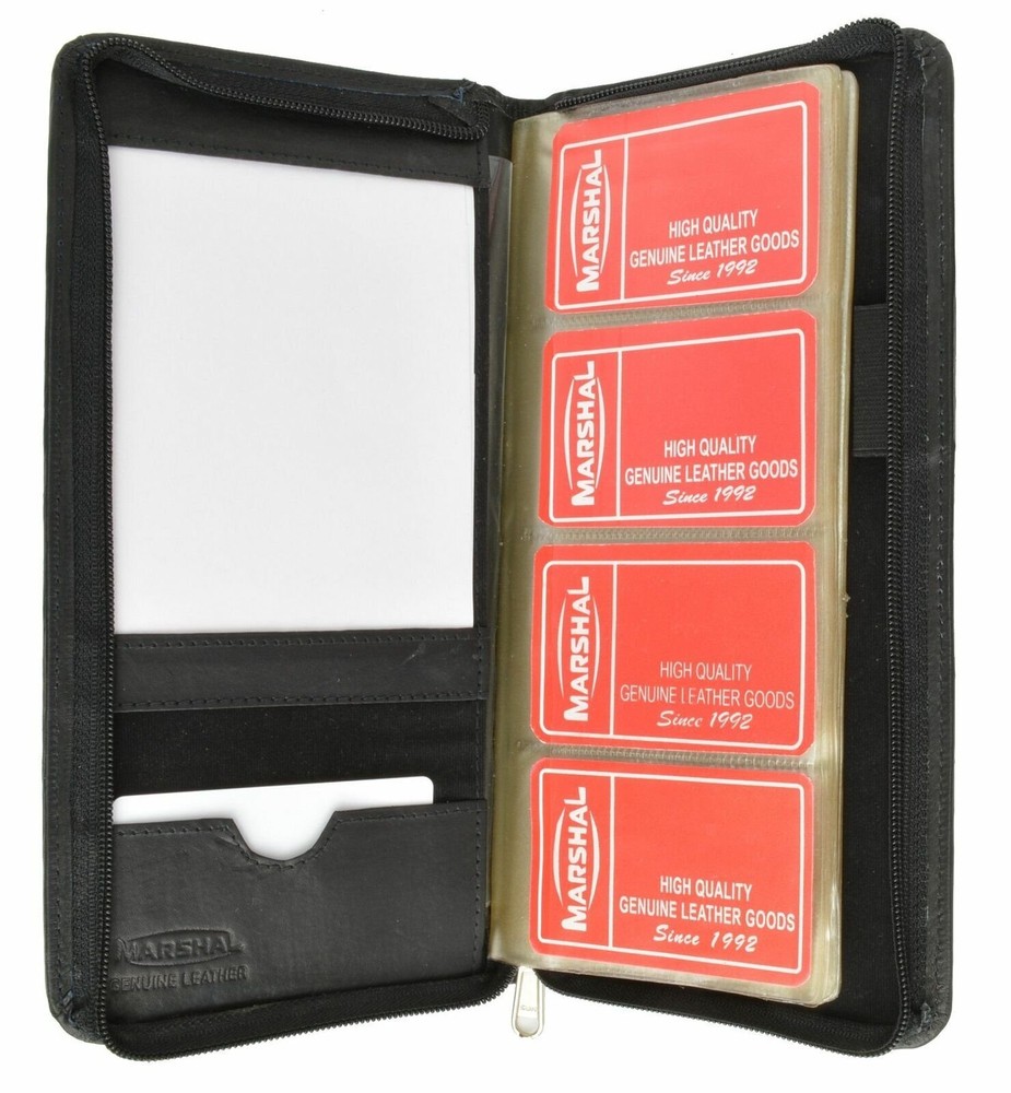 Genuine Leather 160 Cards Business Name ID Credit Card Holder Book Case Keeper O