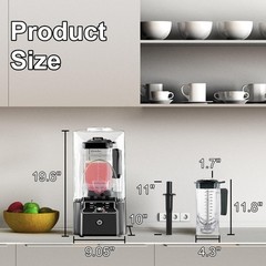 Commercial Blender for Smoothies, 2.5HP Motor, Stainless Steel Blade, 80oz