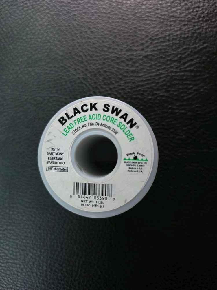 1 lb Black Swan Lead Free Acid Core Tin Solder 16oz 454g.