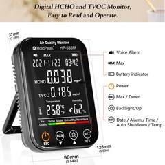 Portable Indoor Air Quality Tester HCHO TVOC Meter with Temp Humidity 2000mAh US