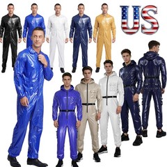 US Mens Waterproof Long Sleeve Coveralls Water Resistant Front Zipper Jumpsuit
