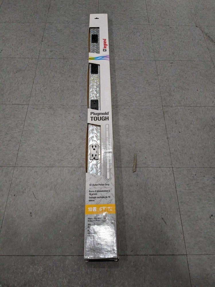 Wiremold Plugmold 4' Heavy Duty Steel 10 Outlet Powerstrip PM48TC
