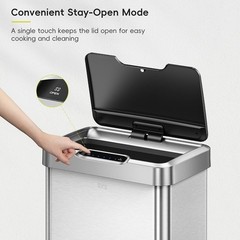 EKO Mirage-T 50L Touchless Motion Sensor Trash Can Stainless