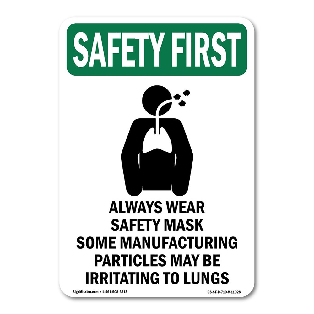 OSHA SAFETY FIRST Sign – Always Wear Safety With Symbol| �Made in the USA