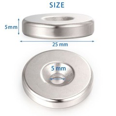 Countersunk Ring Round Disc Strong N35 Magnets Rare Earth Neodymium w/ Hole 5mm