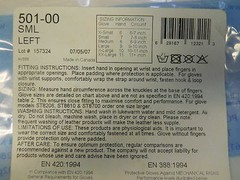 IMPACTO 501-00 PALM PROTECTIVE GLOVE/GLOVE LINER SIZE SMALL LEFT HAND NIP