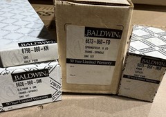 Baldwin 6573-060-FD Estate Trim Set Springfield Satin Brass/Brown Full Kit NOS